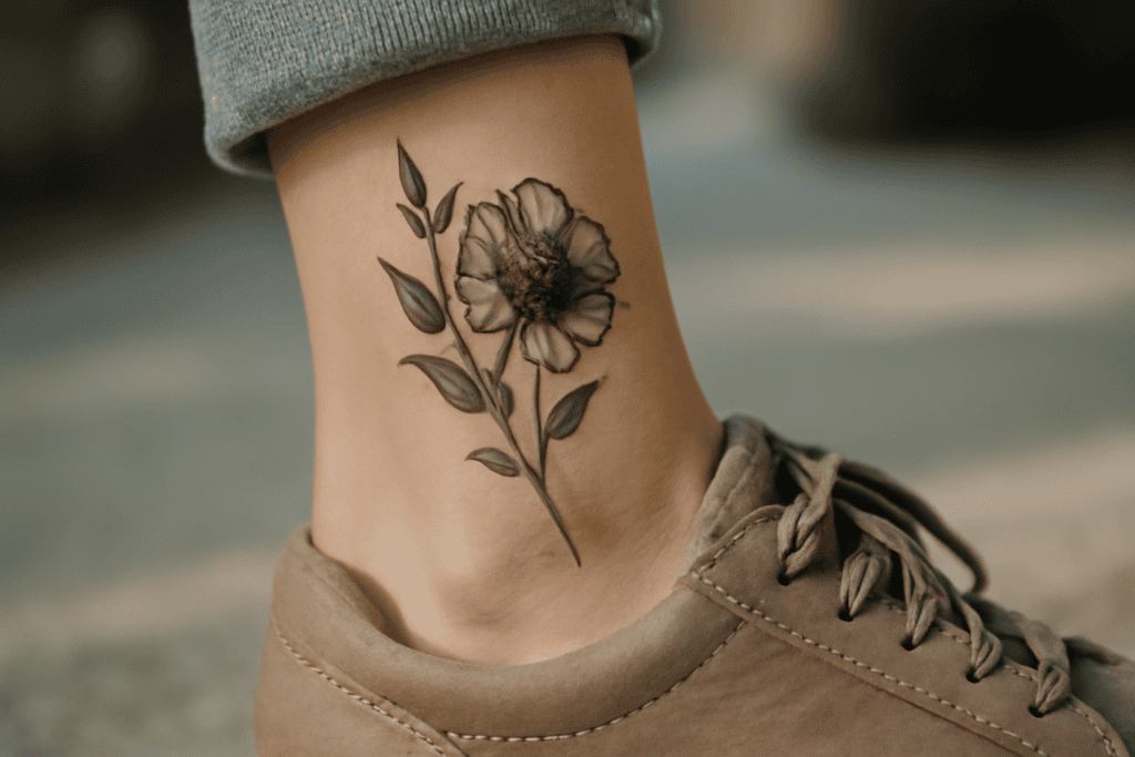 Illustration af ankel tatovering