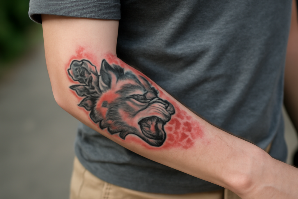 Illustration af betændelse tatovering symptomer