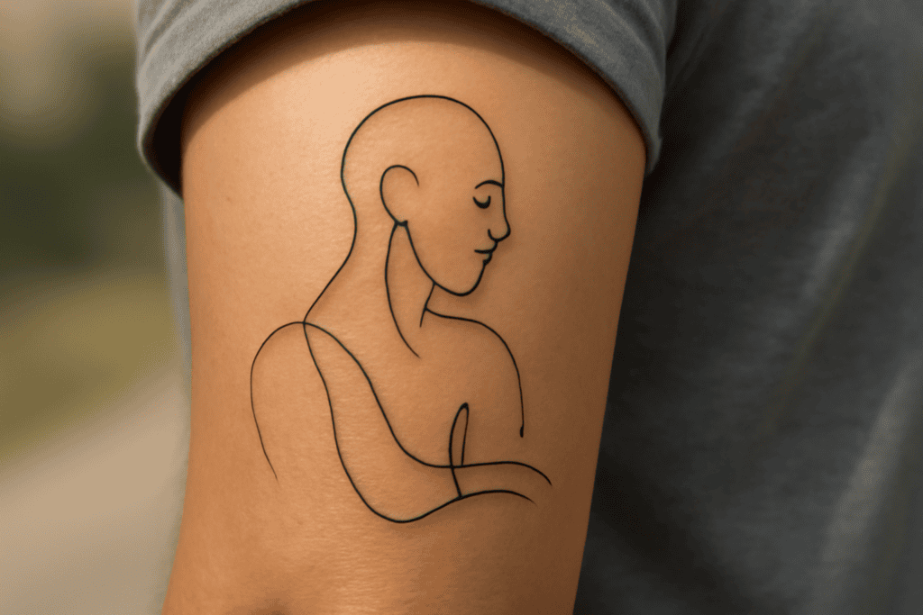 Illustration af continuous line tattoo