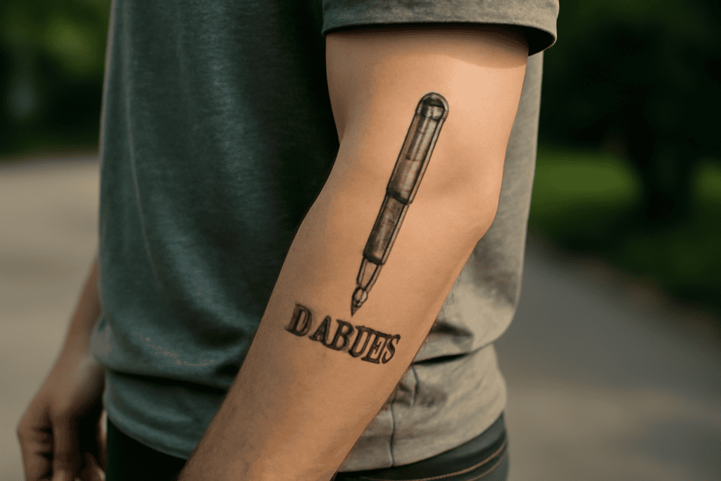 Illustration af diabetes tatovering
