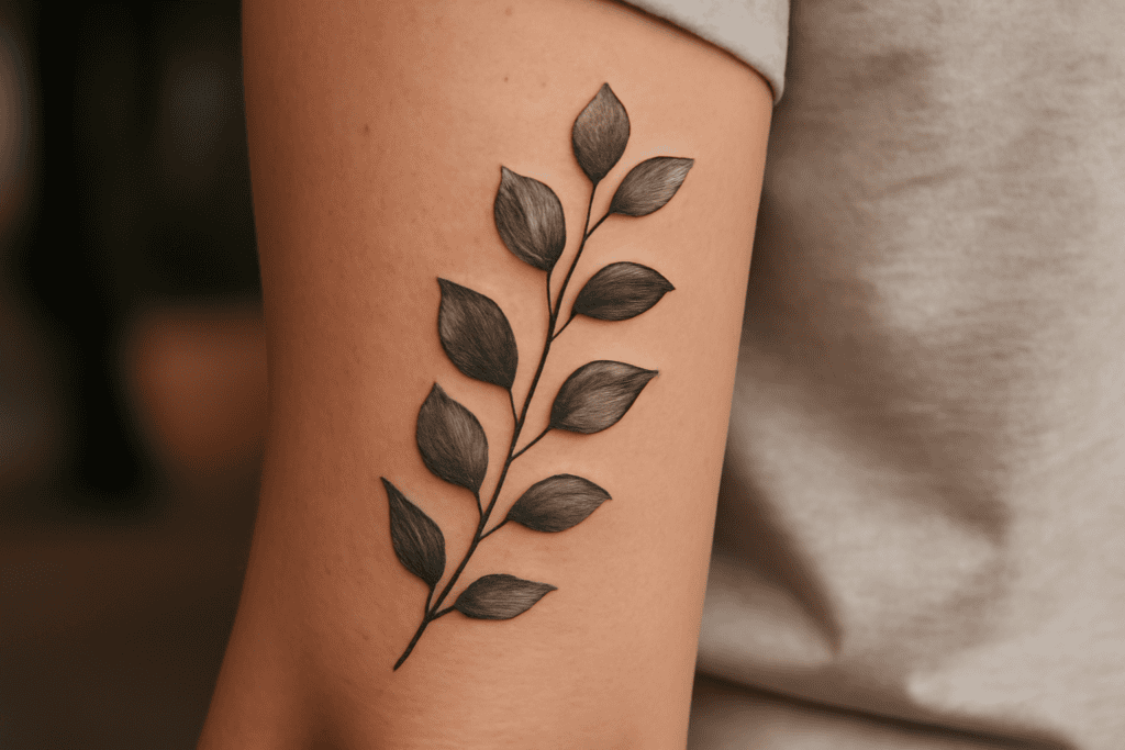 Illustration af eucalyptus tattoo