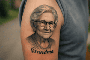 Illustration af farmor tatovering