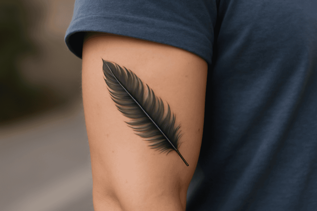 Illustration af fjer tatovering betydning