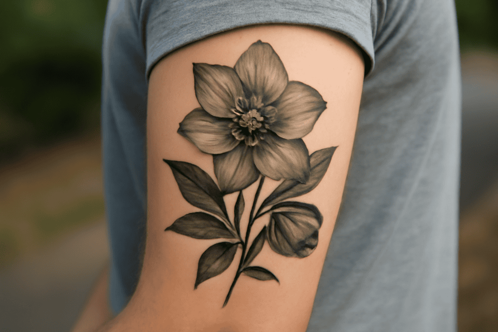 Illustration af fødselsblomst december