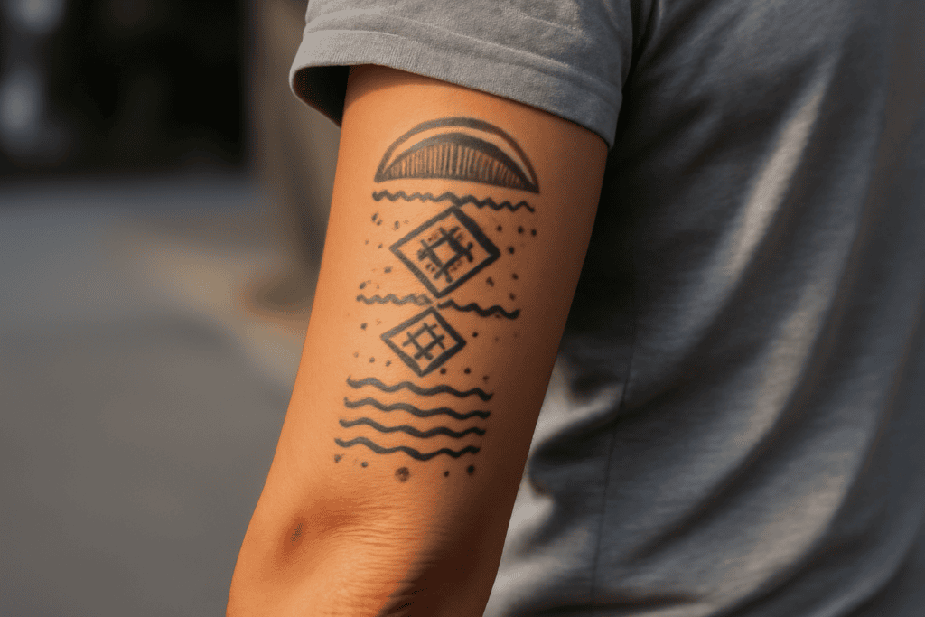 Illustration af grønlandsk tatovering
