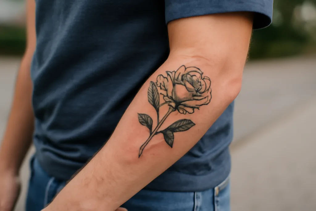 Illustration af hævelse efter tatovering