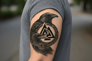 Illustration af huginn muninn tattoo