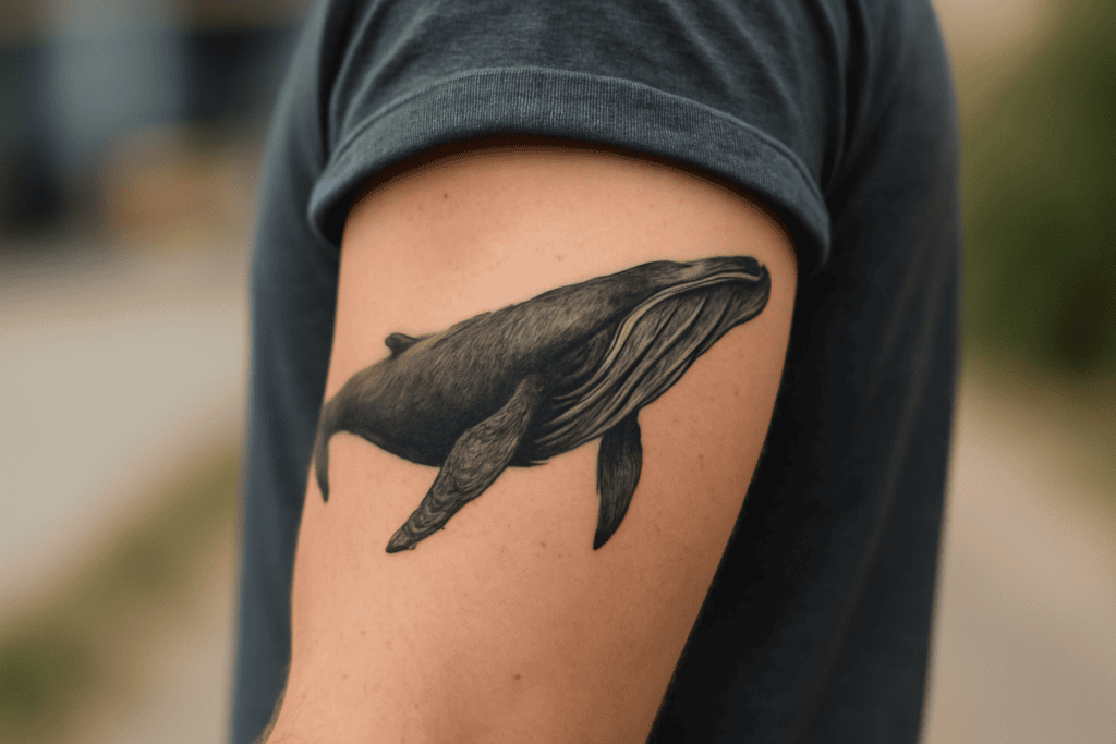 Illustration af hval tattoo