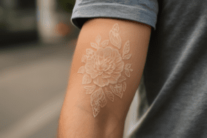Illustration af hvide tatoveringer