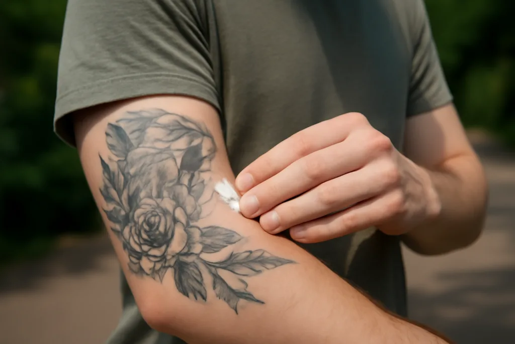 Illustration af hvor ofte skal man smøre en ny tatovering
