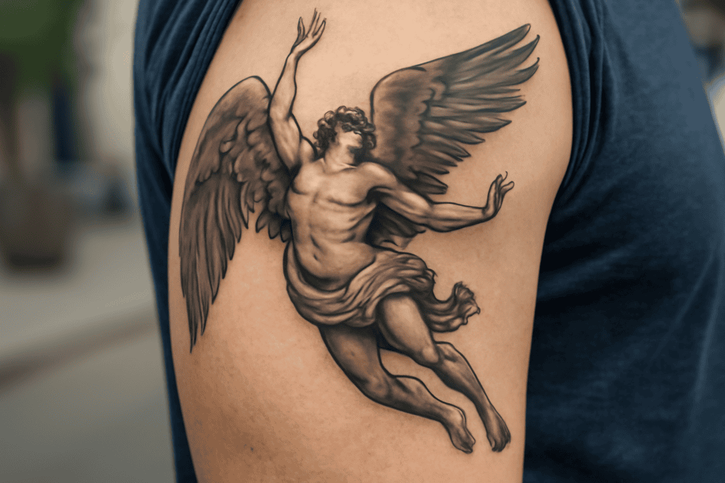 Illustration af icarus tattoo