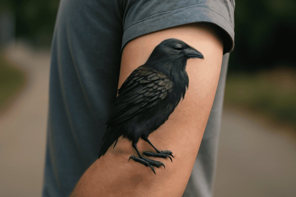 Illustration af krage tattoo