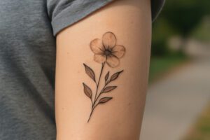 Illustration af lille blomst tatovering