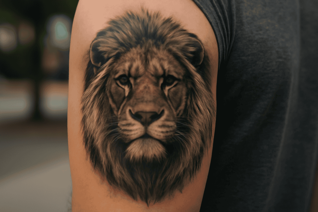 Illustration af løve tatovering betydning