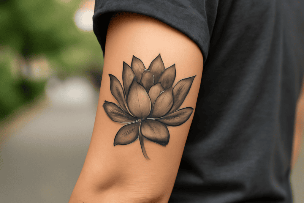 Illustration af lotus blomst tatovering
