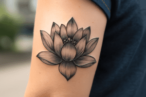Illustration af lotusblomst tatovering