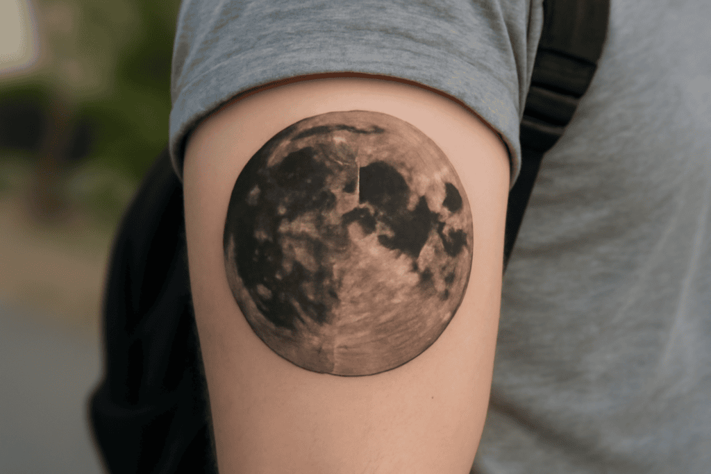 Illustration af måne tatovering