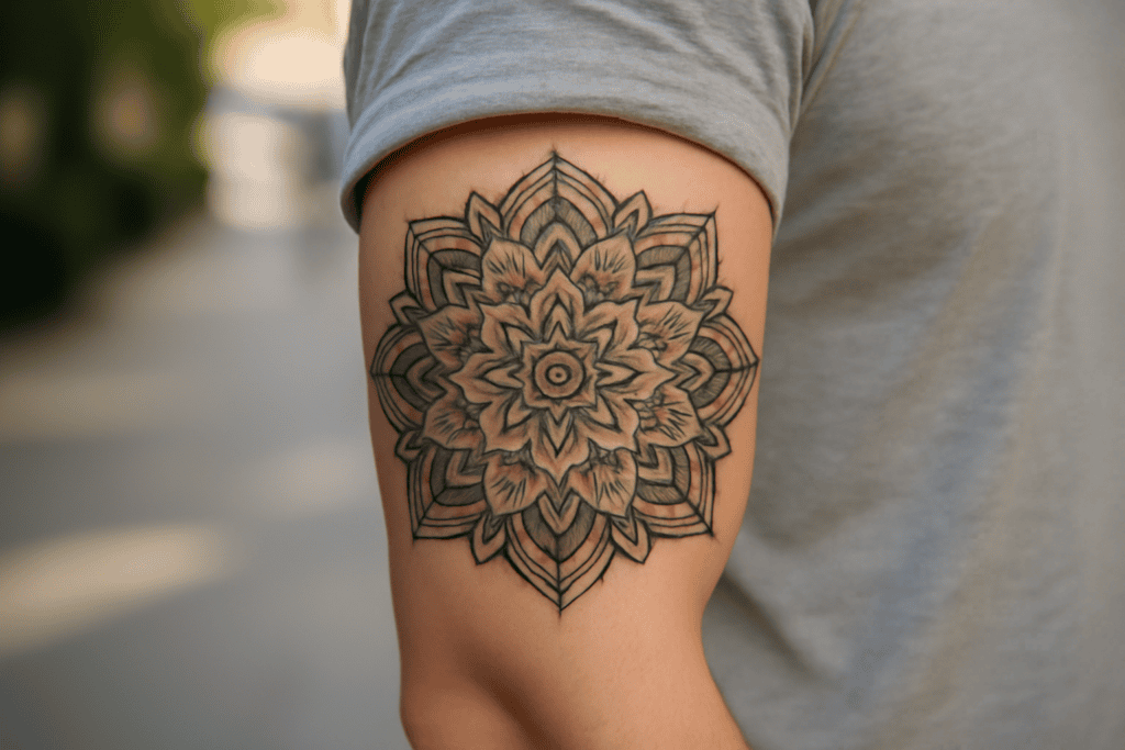 Illustration af mandala tattoo betydning