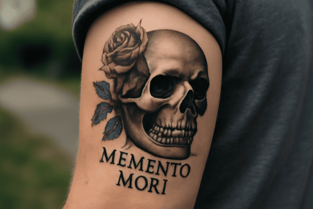 Illustration af memento mori tattoo