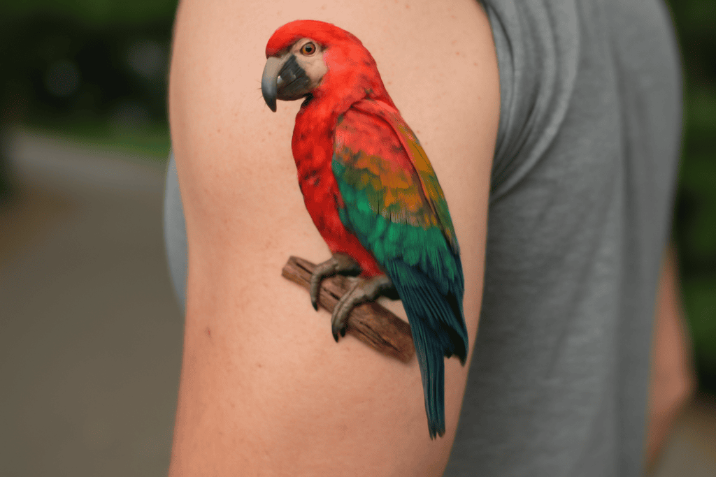 Illustration af papegøje tattoo