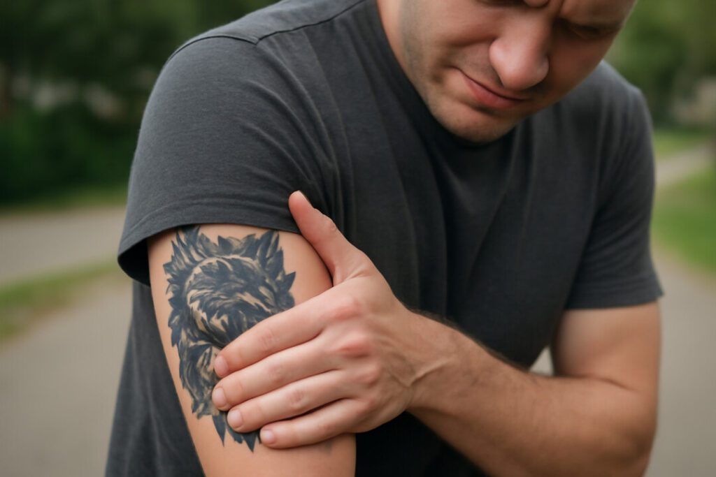 Illustration af smerter efter tatovering