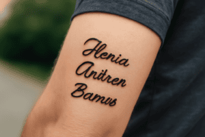 Illustration af tatovering af børns navne