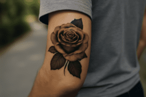 Illustration af tatovering arm rose