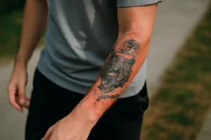 Illustration af tatovering gør ondt efter