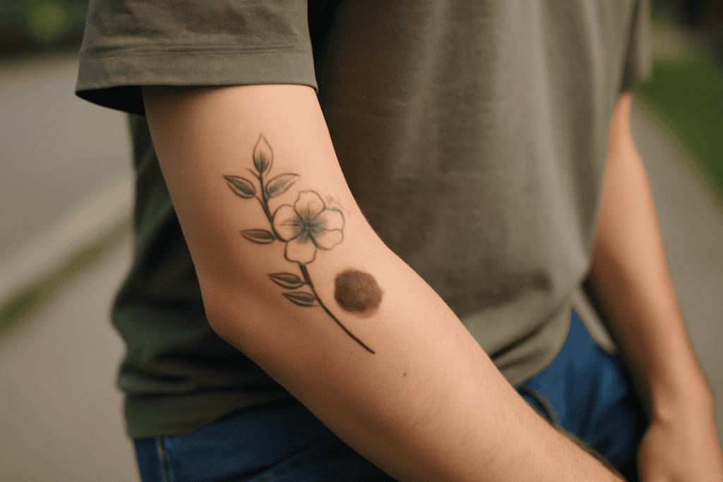 Illustration af tatovering modermærke