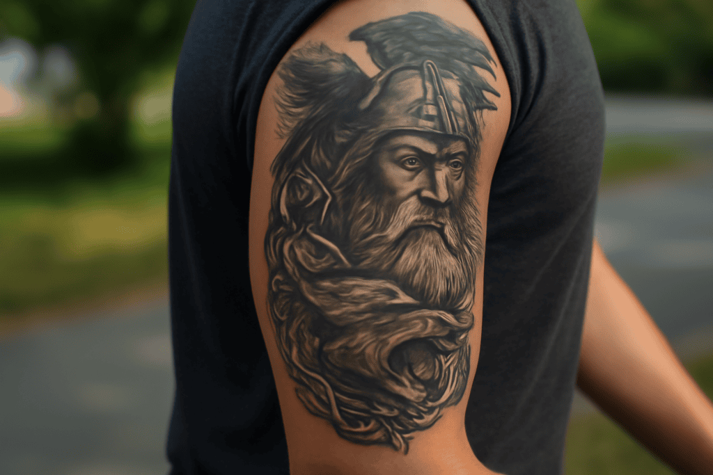 Illustration af tatovering nordisk mytologi