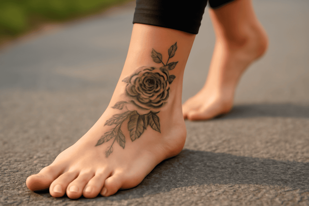 Illustration af tatovering på foden
