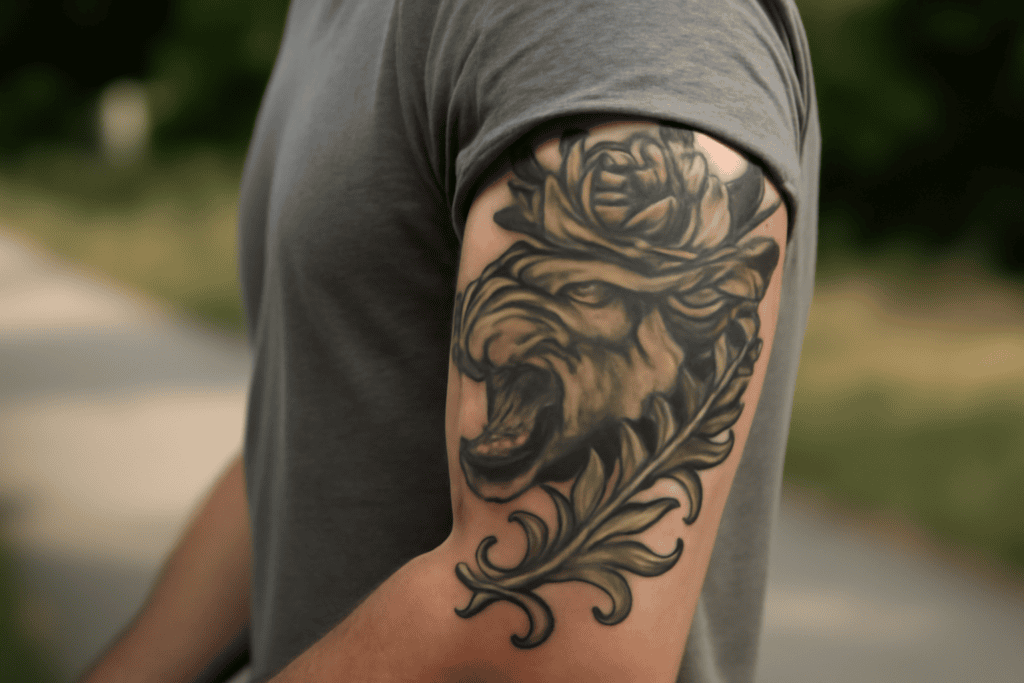 Illustration af tatovering på hals