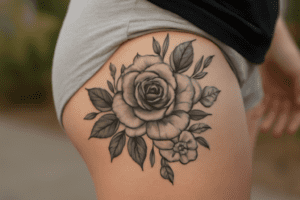 Illustration af tatovering på hoften