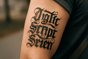 Illustration af tatovering skrifttyper