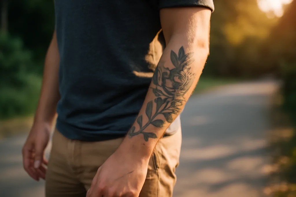 Illustration af tatovering sollys