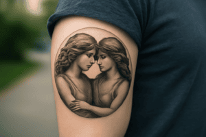 Illustration af tvilling stjernetegn tatovering