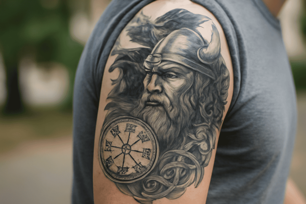 Illustration af viking tatovering