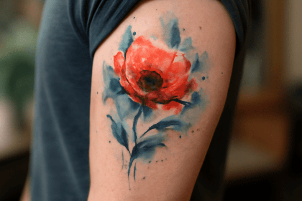 Illustration af watercolor tatovering